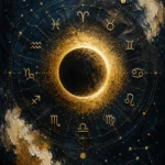 Celestial Eclipse Zodiac Wall Art Canvas Print