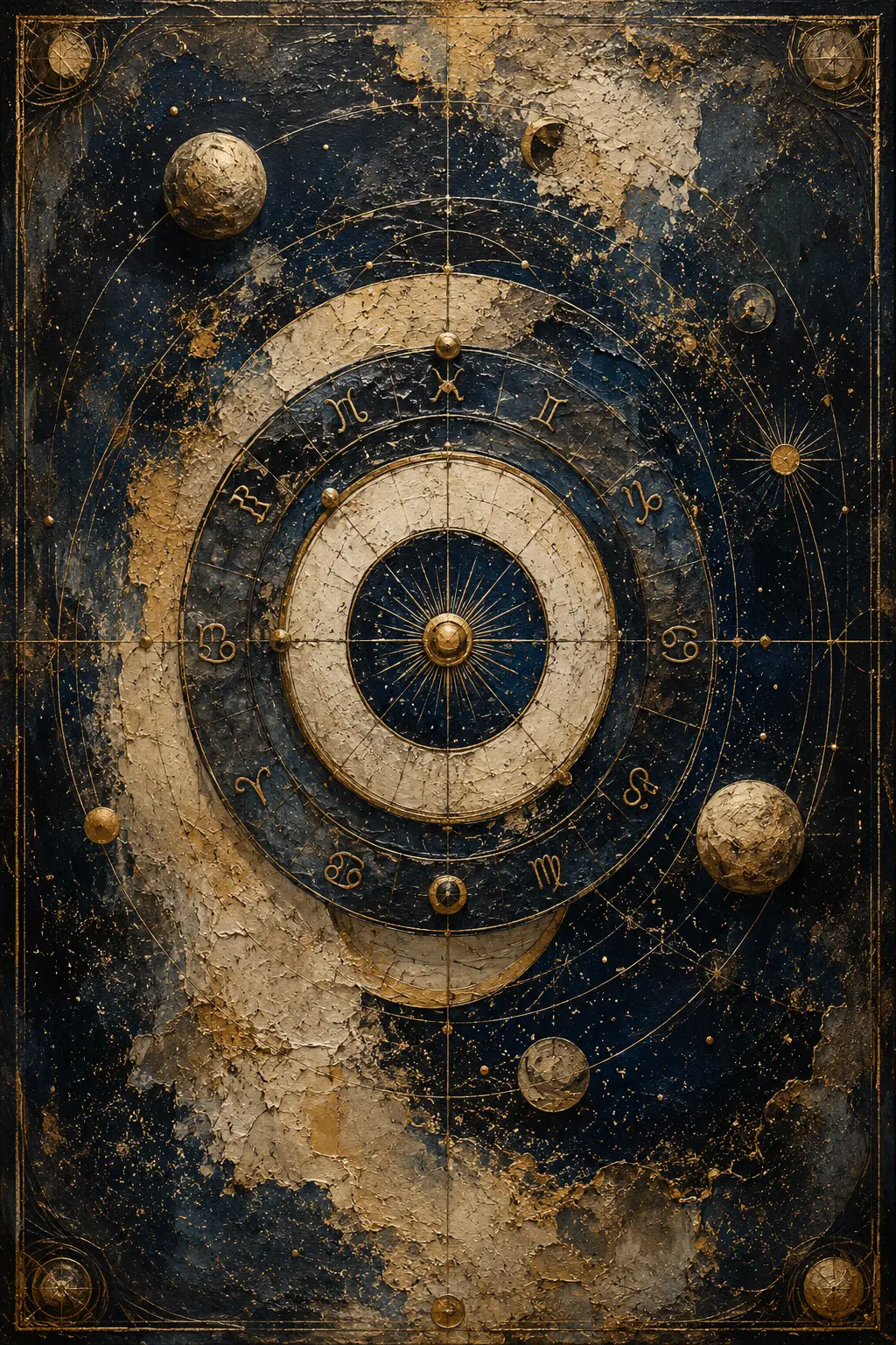 Orbital Zodiac Chart Zodiac Wall Art Canvas Print