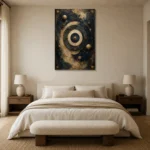 Orbital Zodiac Chart Zodiac Wall Art Canvas Print showcased in an elegant minimalist interior
