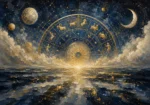 Celestial Horizon Zodiac Wall Art Canvas Print