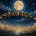 Moonlit Zodiac Arc Zodiac Wall Art Canvas Print
