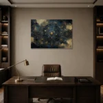 Orbital Star Map Zodiac Wall Art Canvas Print displayed in a contemporary gallery-inspired room