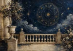 Moonlit Terrace Zodiac Wall Art Canvas Print