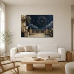 Moonlit Terrace Zodiac Wall Art Canvas Print styled in a refined neutral interior