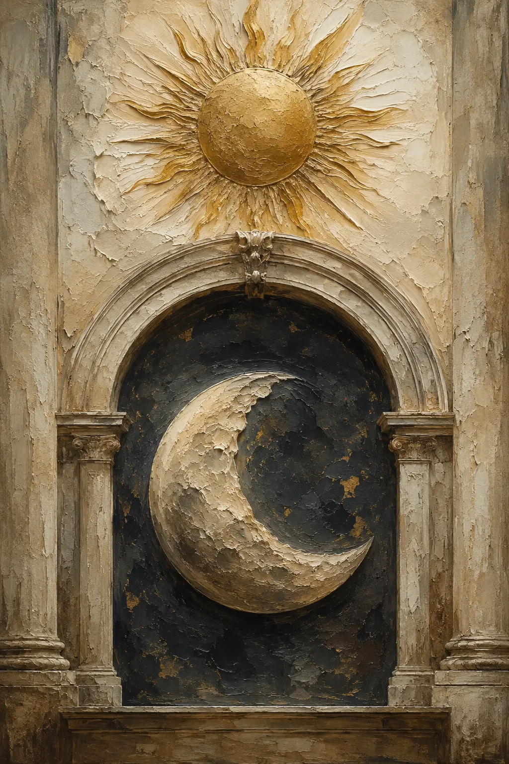 Day and Night Eclipse Sun and Moon Wall Art Canvas Print