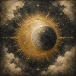 Solar Eclipse Sun and Moon Wall Art Canvas Print