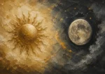 Solar Lunar Balance Sun and Moon Wall Art Canvas Print