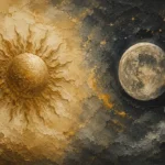Solar Lunar Balance Sun and Moon Wall Art Canvas Print