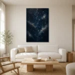 Celestial Star Map Constellation Wall Art Canvas Print styled in a refined neutral interior