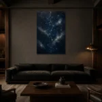 Celestial Star Map Constellation Wall Art Canvas Print shown in a warm modern interior