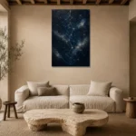 Celestial Star Map Constellation Wall Art Canvas Print presented in a sophisticated home setting
