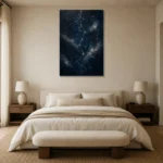 Celestial Star Map Constellation Wall Art Canvas Print showcased in an elegant minimalist interior