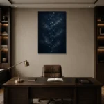 Midnight Celestial Path Constellation Wall Art Canvas Print displayed in a contemporary gallery-inspired room