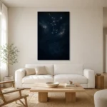 Northern Star Cluster Constellation Wall Art Canvas Print styled in a refined neutral interior