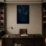 Northern Star Cluster Constellation Wall Art Canvas Print displayed in a contemporary gallery-inspired room