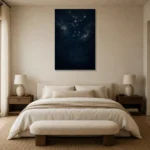 Northern Star Cluster Constellation Wall Art Canvas Print showcased in an elegant minimalist interior