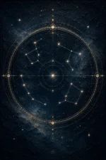 Celestial Zodiac Wheel Constellation Wall Art Canvas Print