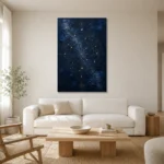 Celestial Star Atlas Constellation Wall Art Canvas Print styled in a refined neutral interior