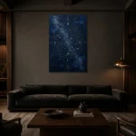 Celestial Star Atlas Constellation Wall Art Canvas Print shown in a warm modern interior