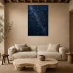 Celestial Star Atlas Constellation Wall Art Canvas Print presented in a sophisticated home setting