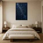 Celestial Star Atlas Constellation Wall Art Canvas Print showcased in an elegant minimalist interior