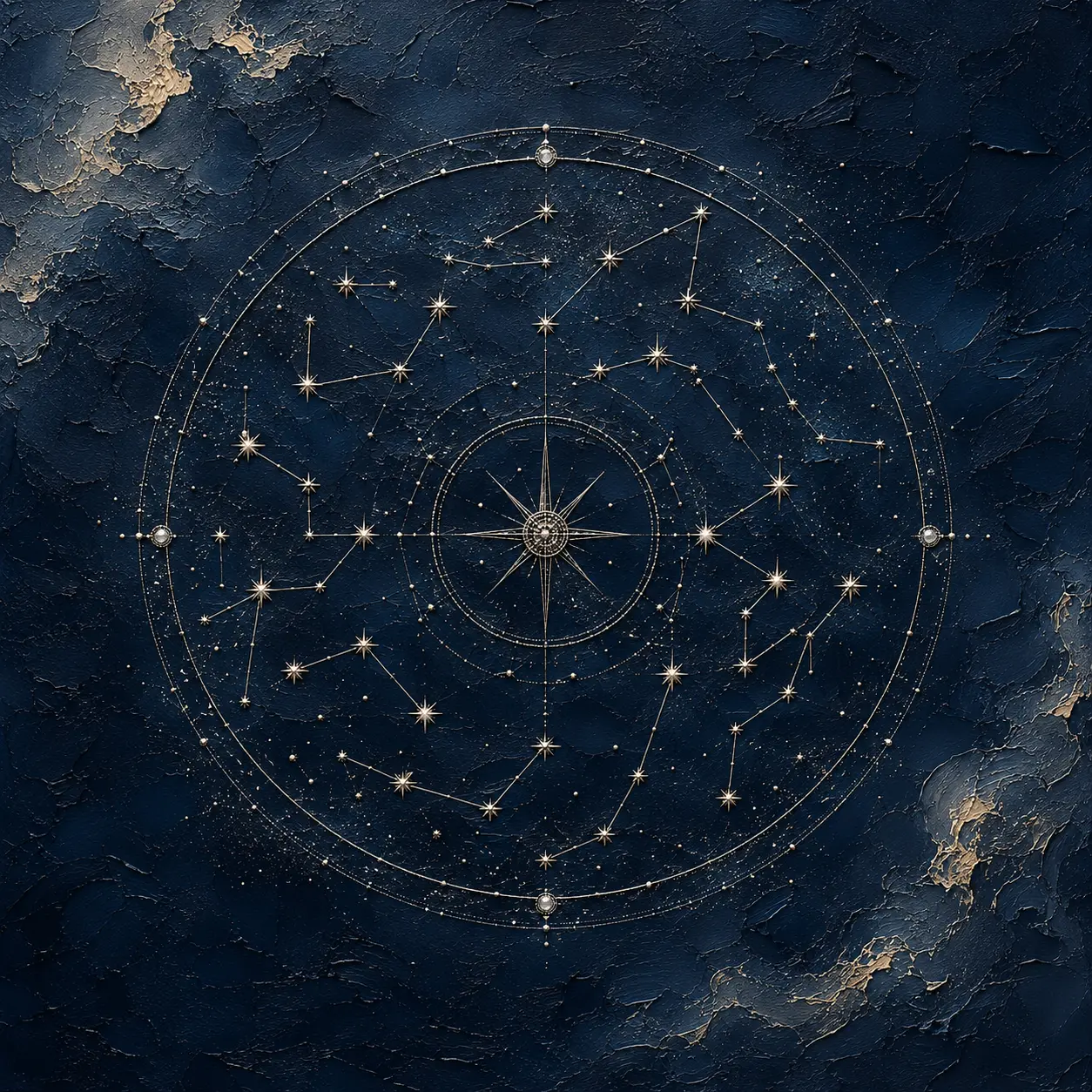 Celestial Zodiac Map Constellation Wall Art Canvas Print