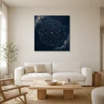 Celestial Zodiac Map Constellation Wall Art Canvas Print styled in a refined neutral interior