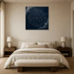 Celestial Zodiac Map Constellation Wall Art Canvas Print showcased in an elegant minimalist interior