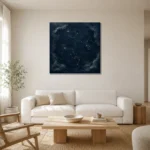 Scattered Star Field Constellation Wall Art Canvas Print styled in a refined neutral interior