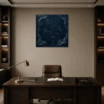 Scattered Star Field Constellation Wall Art Canvas Print displayed in a contemporary gallery-inspired room