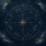 Celestial Compass Wheel Constellation Wall Art Canvas Print