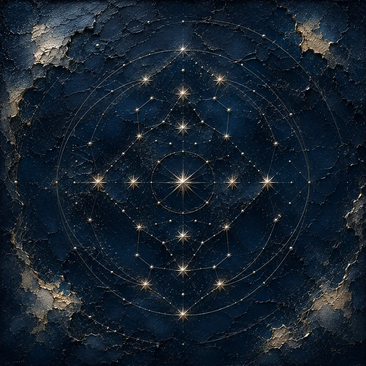 Celestial Star Mandala Constellation Wall Art Canvas Print
