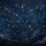 Lunar Horizon Map Constellation Wall Art Canvas Print