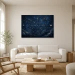 Lunar Horizon Map Constellation Wall Art Canvas Print styled in a refined neutral interior