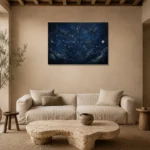 Lunar Horizon Map Constellation Wall Art Canvas Print presented in a sophisticated home setting