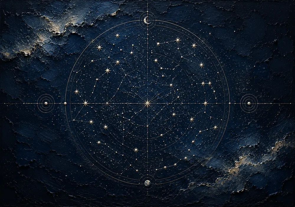 Celestial Sphere Chart Constellation Wall Art Canvas Print