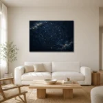 Celestial Sphere Chart Constellation Wall Art Canvas Print styled in a refined neutral interior