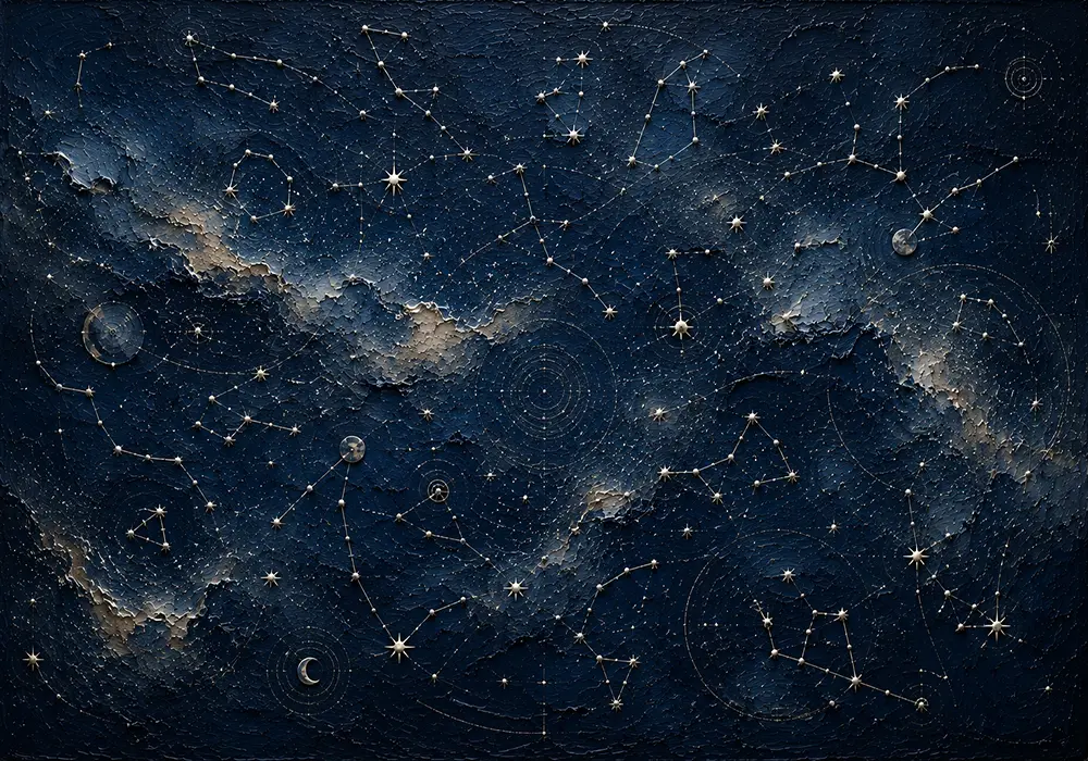 Celestial Constellation Field Constellation Wall Art Canvas Print