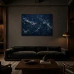 Celestial Constellation Field Constellation Wall Art Canvas Print shown in a warm modern interior