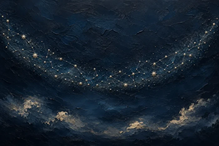 Starlit Celestial Arc Constellation Wall Art Canvas Print
