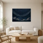 Starlit Celestial Arc Constellation Wall Art Canvas Print styled in a refined neutral interior