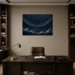 Starlit Celestial Arc Constellation Wall Art Canvas Print displayed in a contemporary gallery-inspired room