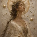 Solar Crown Celestial Feminine Wall Art Canvas Print