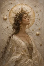 Solar Crown Celestial Feminine Wall Art Canvas Print