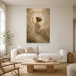 Moon Phase Muse Celestial Feminine Wall Art Canvas Print styled in a refined neutral interior