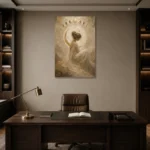 Moon Phase Muse Celestial Feminine Wall Art Canvas Print displayed in a contemporary gallery-inspired room