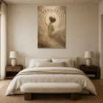 Moon Phase Muse Celestial Feminine Wall Art Canvas Print showcased in an elegant minimalist interior