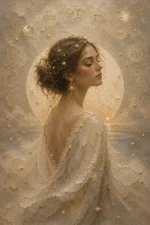Zodiac Halo Muse Celestial Feminine Wall Art Canvas Print