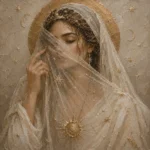 Veiled Moon Muse Celestial Feminine Wall Art Canvas Print