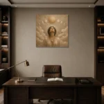 Solar Ascension Celestial Feminine Wall Art Canvas Print displayed in a contemporary gallery-inspired room